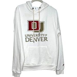 League 91 Womens University of Denver DU Sweatshirt Size Large NEW White
